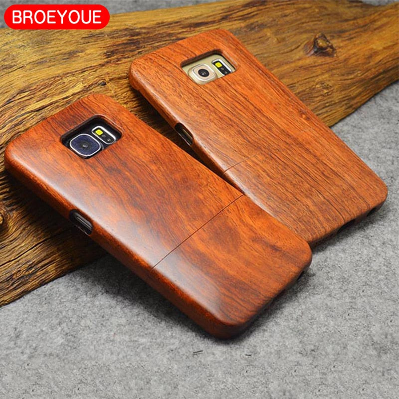Wood Case For Samsung Galaxy S5 S6 S7 S8 S9 Edge Plus Note 3 8 9 Celular Phone Cases Cover 100% Natural Bamboo Carving Fundas