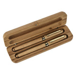 1 set Personalized Engraved Bamboo Ballpoint Pen Box Case Custom Crystal Pen Wedding Favors Father's Day  Back To School Gift