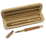 1 set Personalized Engraved Bamboo Ballpoint Pen Box Case Custom Crystal Pen Wedding Favors Father's Day  Back To School Gift