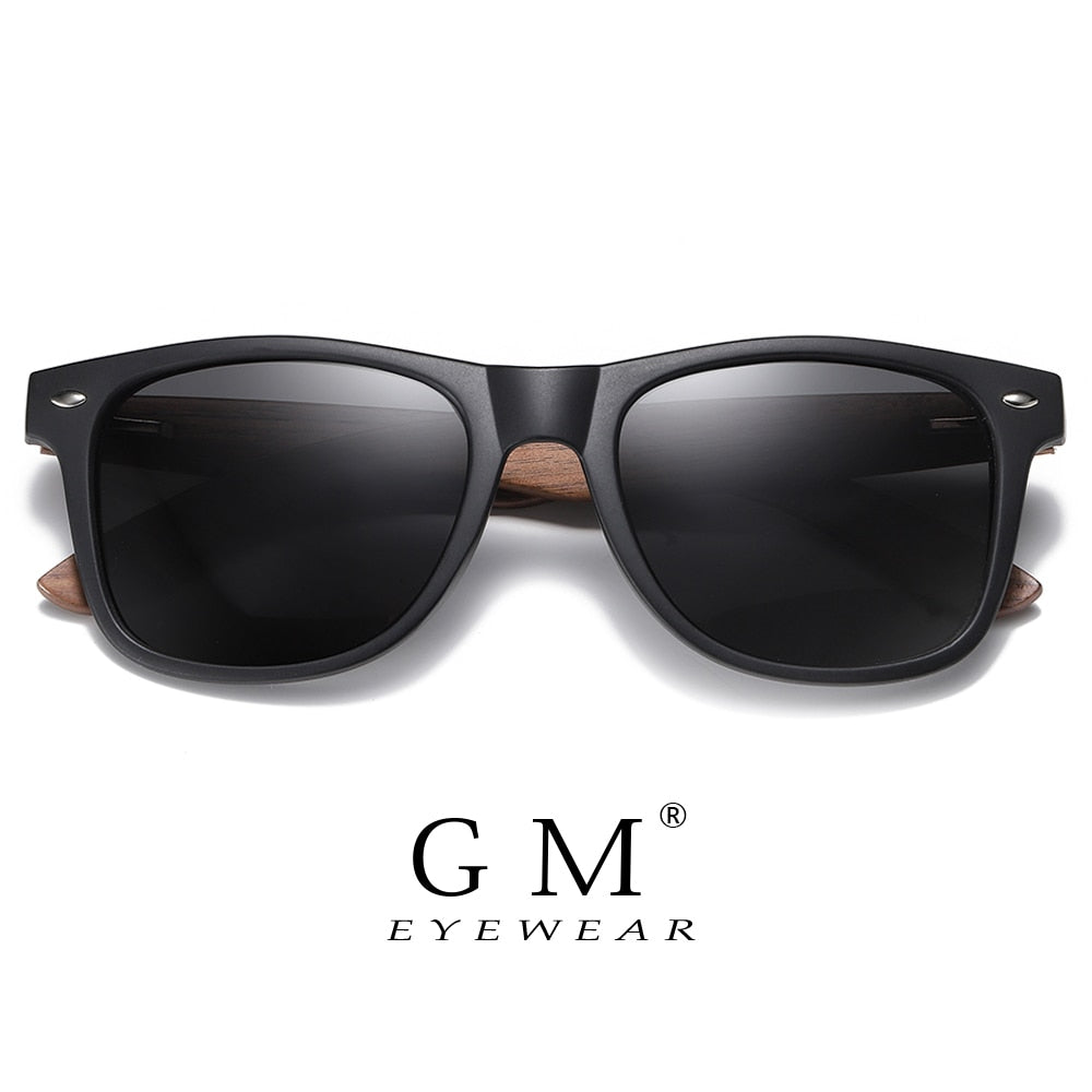 GM Environment-Friendly Retro Black Walnut Wood UV400 Polarized Bamboo Sunglasses Men's Fashion Trendy Anti Blue Lens S7061h