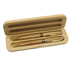 1 set Personalized Engraved Bamboo Ballpoint Pen Box Case Custom Crystal Pen Wedding Favors Father's Day  Back To School Gift