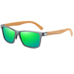 GM Wood Bamboo Sunglasses With Aluminum Metal Frame Men Women Vintage Square Sunglasses Shades Eyewear UV400 Oculos de sol