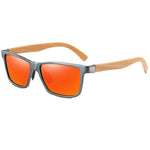 GM Wood Bamboo Sunglasses With Aluminum Metal Frame Men Women Vintage Square Sunglasses Shades Eyewear UV400 Oculos de sol