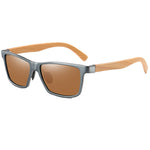 GM Wood Bamboo Sunglasses With Aluminum Metal Frame Men Women Vintage Square Sunglasses Shades Eyewear UV400 Oculos de sol