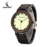 BOBO BIRD Men Watches Luminous Dial Digital Movement Wooden Strap Male Wristwatch relogio masculino Drop Shipping B-P04