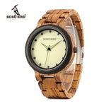 BOBO BIRD Men Watches Luminous Dial Digital Movement Wooden Strap Male Wristwatch relogio masculino Drop Shipping B-P04