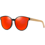 KDEAM Hand-made Polarized Cat Eye Sunglasses Wooden Oversized Steampunk Women Sun Glasses Bamboo oculos With Box