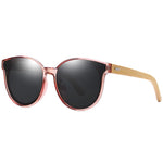KDEAM Hand-made Polarized Cat Eye Sunglasses Wooden Oversized Steampunk Women Sun Glasses Bamboo oculos With Box
