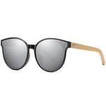 KDEAM Hand-made Polarized Cat Eye Sunglasses Wooden Oversized Steampunk Women Sun Glasses Bamboo oculos With Box
