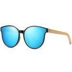 KDEAM Hand-made Polarized Cat Eye Sunglasses Wooden Oversized Steampunk Women Sun Glasses Bamboo oculos With Box