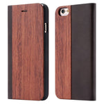 NORTHFIRE Bamboo Natural Wood Case For iPhone 11/11 Pro Max XR X XS Max 6/6S/7/8 Plus PU Leather Flip Case Coque Pouch