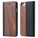 NORTHFIRE Bamboo Natural Wood Case For iPhone 11/11 Pro Max XR X XS Max 6/6S/7/8 Plus PU Leather Flip Case Coque Pouch
