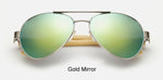 Ralferty Vintage Pilot Wood Sunglasses Men Women UV400 Gradient Sun Glasses Driver Sport Eyewear Original Bamboo Sunglass K1510