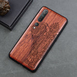 Carved Skull Wood Phone Case For Xiaomi mi 10 mi 9t pro 9 se 8 lite Mi A3 Xiaomi redmi note 8 pro k30 Silicon Wooden Case Cover