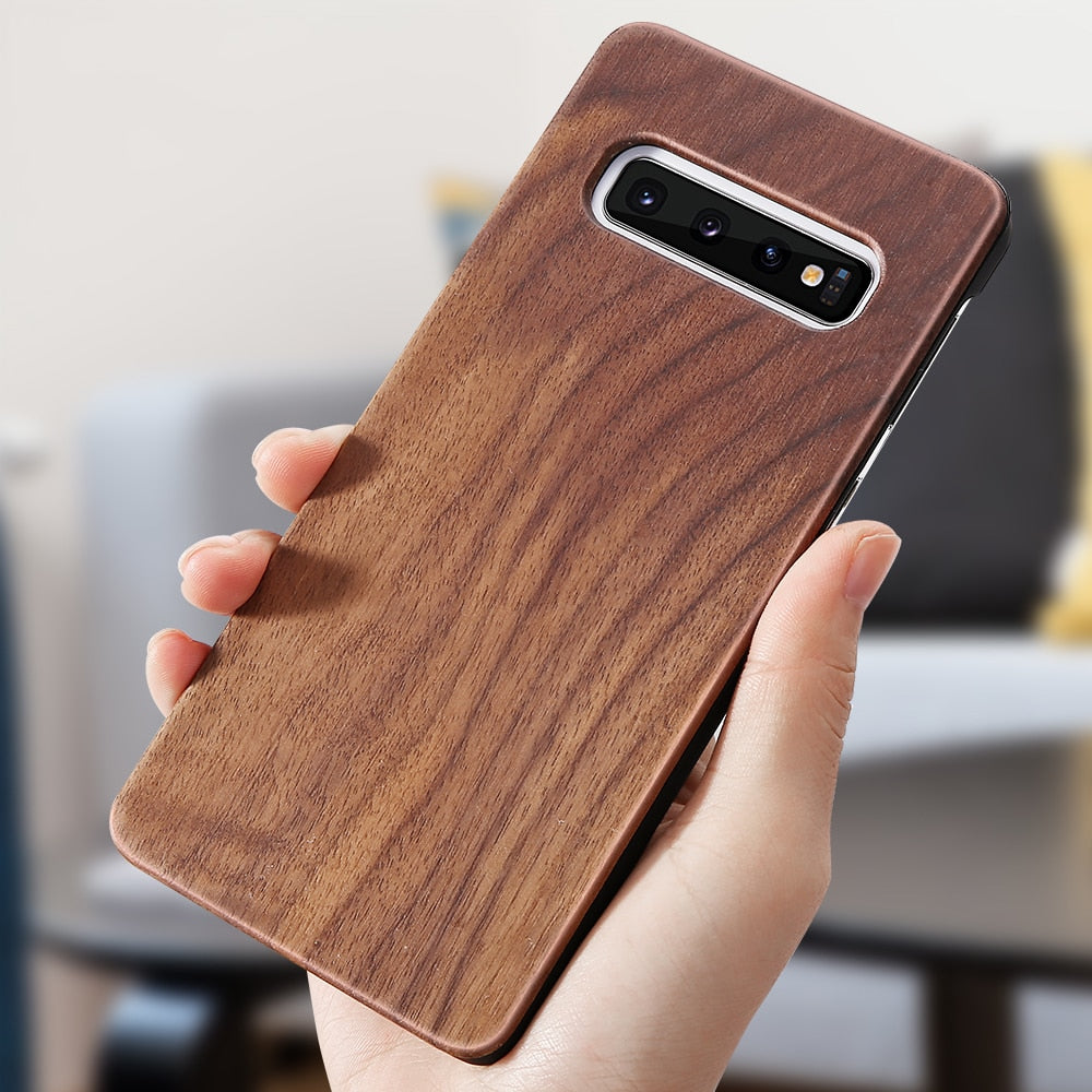 Wooden Cover For Samsung Galaxy S20 S10 S9 S8 Plus Eco Bamboo Wood Phone Case For Samsung Galaxy Note 10 Plus 9 8 Hard PC Cover