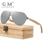 GM Original Brand Men Wooden Sunglasses Polarized Metal Frame Bamboo Glasses Women Luxury Sun Glasses With Wood Case