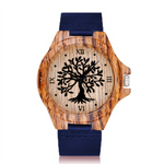 Black Tree of Life Imitation Bamboo Wood Watch Men Women Couple Quartz Wooden Clock Leather Wristwatch Male Reloj montre uhr