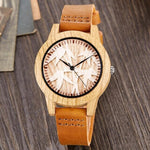 Black Tree of Life Imitation Bamboo Wood Watch Men Women Couple Quartz Wooden Clock Leather Wristwatch Male Reloj montre uhr
