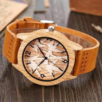 Creative Wood Watch Men Women Couple Quartz Imitation Bamboo Wooden Male Animal Horse Watch Watches Leather Wrist Clock Reloj