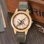 Creative Wood Watch Men Women Couple Quartz Imitation Bamboo Wooden Male Animal Horse Watch Watches Leather Wrist Clock Reloj