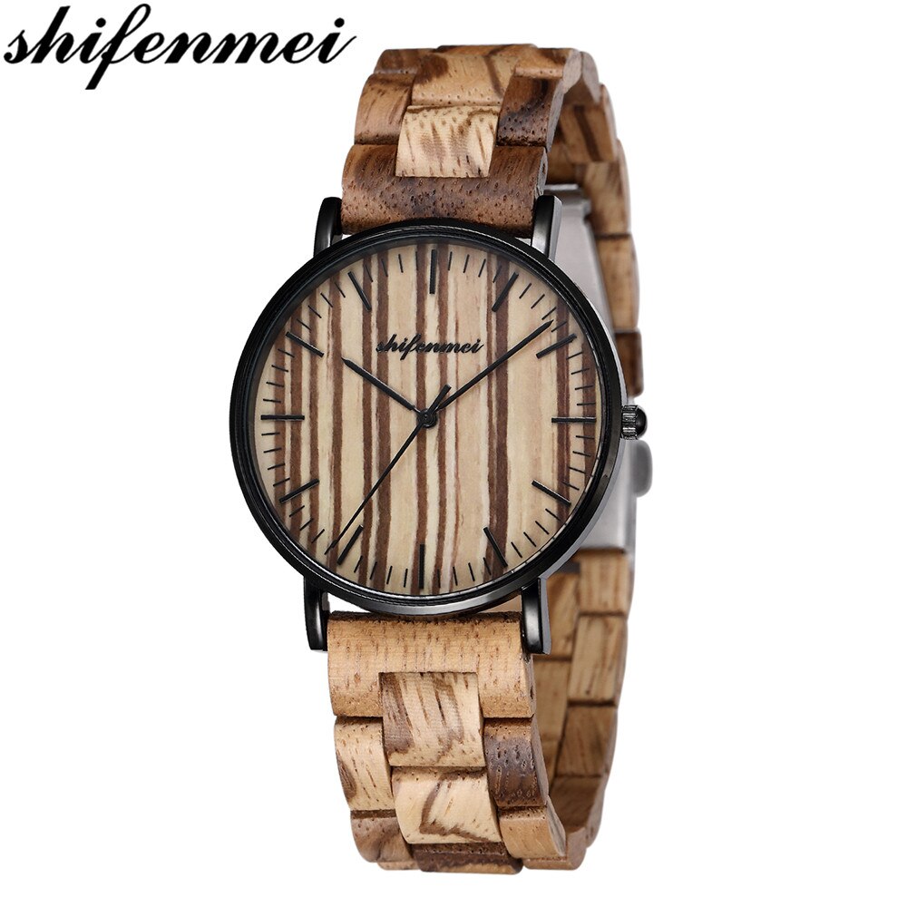 Shifenmei Bamboo women Watch Wooden Dial Face with Scale Men Quartz Watches Straps relojes mujer marca de lujo Mirar Relojes