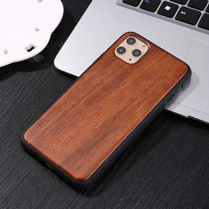 Real Natural Wood Case For iphone 11Pro MAX XR X XS Max 8 7 6 6s Plus Cover Bamboo Wooden Solid color Soft edge Hard Phone Cases