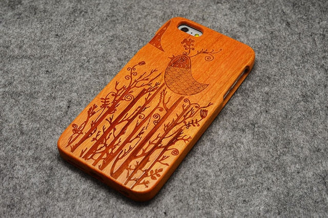 LYBALL Wooden Phone Case 100% Handmade Natural Real Wood Bamboo Hard Cover for Apple iPhone X XR XS MAX 8 7 Plus 6 6S Plus 5S SE