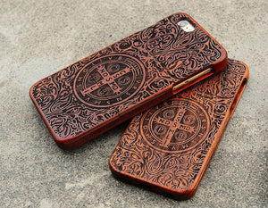 LYBALL Wooden Phone Case 100% Handmade Natural Real Wood Bamboo Hard Cover for Apple iPhone X XR XS MAX 8 7 Plus 6 6S Plus 5S SE