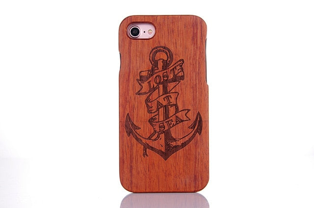 LYBALL Wooden Phone Case 100% Handmade Natural Real Wood Bamboo Hard Cover for Apple iPhone X XR XS MAX 8 7 Plus 6 6S Plus 5S SE