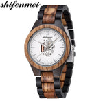 Shifenmei Wood Watch Mens Watches Top Brand Luxury Wooden Watches Male Quartz Wristwatch Full Bamboo Men Clock Relogio Masculino