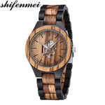 Shifenmei Wood Watch Mens Watches Top Brand Luxury Wooden Watches Male Quartz Wristwatch Full Bamboo Men Clock Relogio Masculino