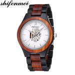 Shifenmei Wood Watch Mens Watches Top Brand Luxury Wooden Watches Male Quartz Wristwatch Full Bamboo Men Clock Relogio Masculino