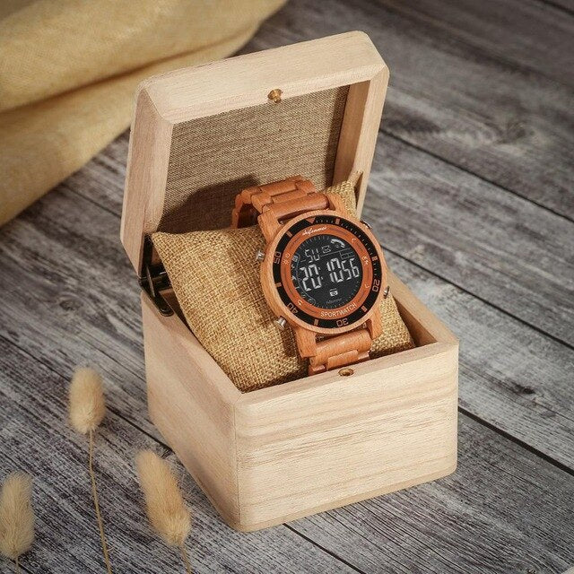 Shifenmei Smart Watch Men's Digital Electronic Wristwatches Male Sports Chronograph Luxury Army Men Wooden Watch Relojes Hombre