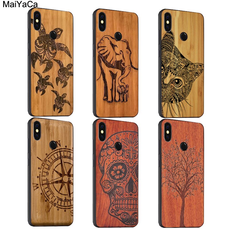 MaiYaCa Not Natural Bamboo Wood Animal Print Case For Xiaomi Redmi Note 8 K30 9 Pro 7 8T 9S 7A 8A Mi 10 9T 9 SE A3 Max3 Mix3